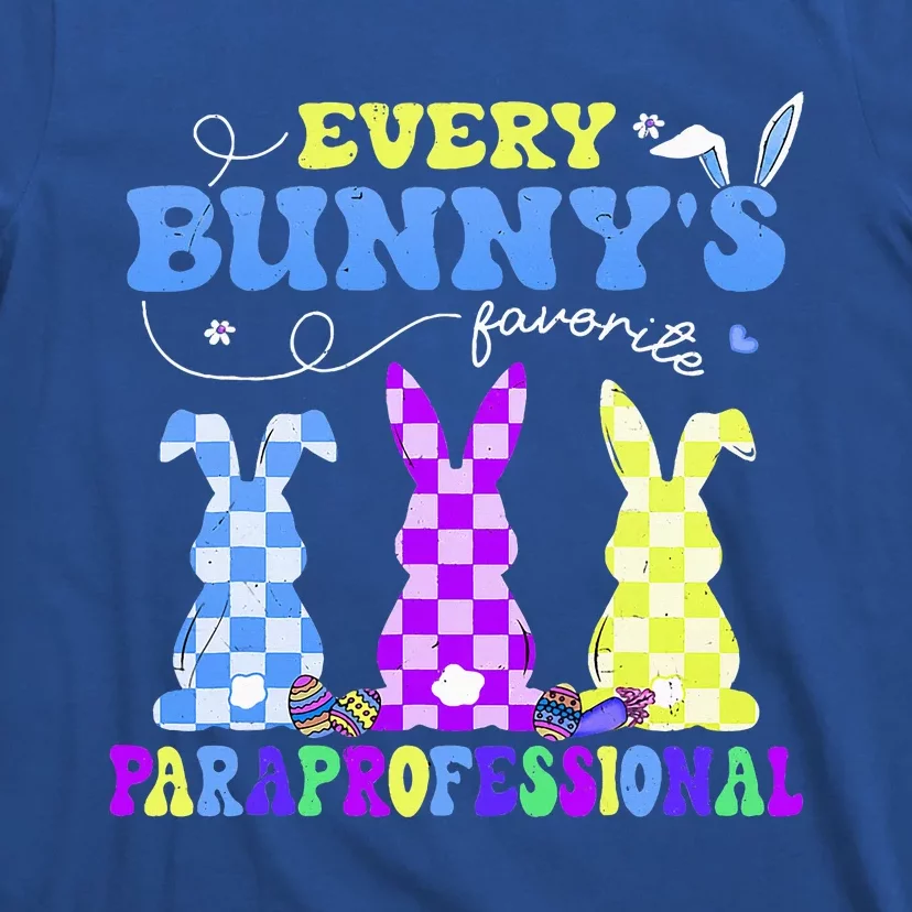 Every BunnyS Favorite Paraprofessional Groovy Easter Rabbit T-Shirt