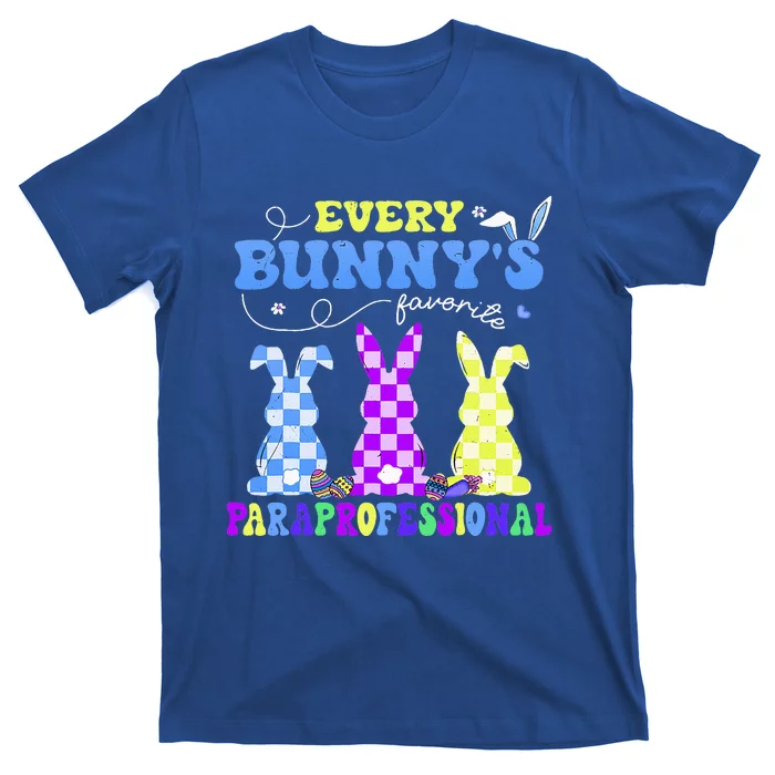 Every BunnyS Favorite Paraprofessional Groovy Easter Rabbit T-Shirt