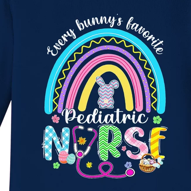 Every Bunny's Favorite Pediatric Nurse Easter Day Baby Long Sleeve Bodysuit