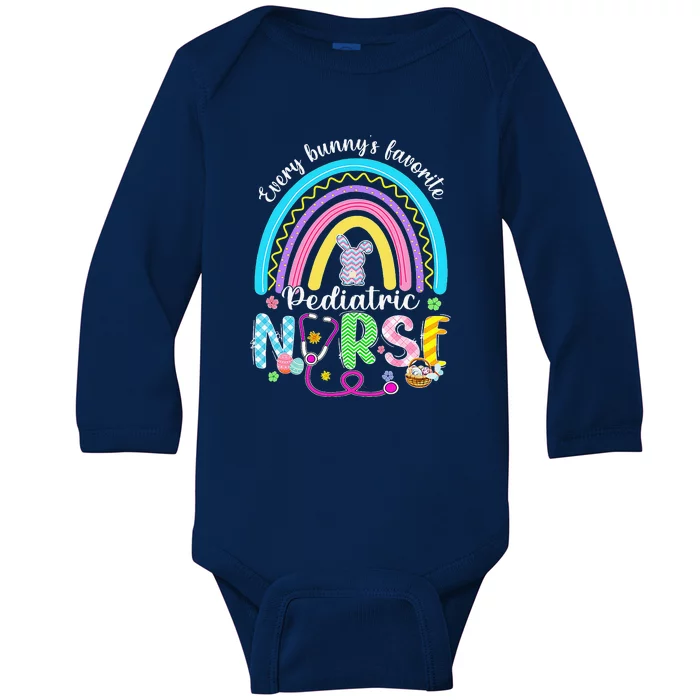 Every Bunny's Favorite Pediatric Nurse Easter Day Baby Long Sleeve Bodysuit