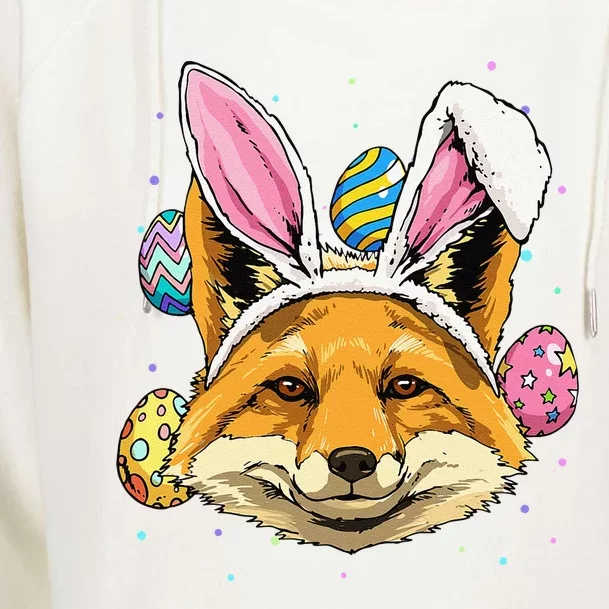 Easter Bunny Fox Funny Easter Fox Lover Womens Funnel Neck Pullover Hood