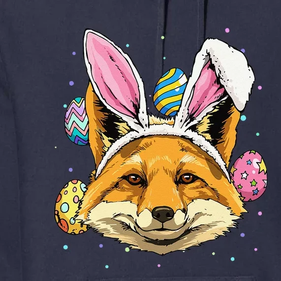 Easter Bunny Fox Funny Easter Fox Lover Premium Hoodie