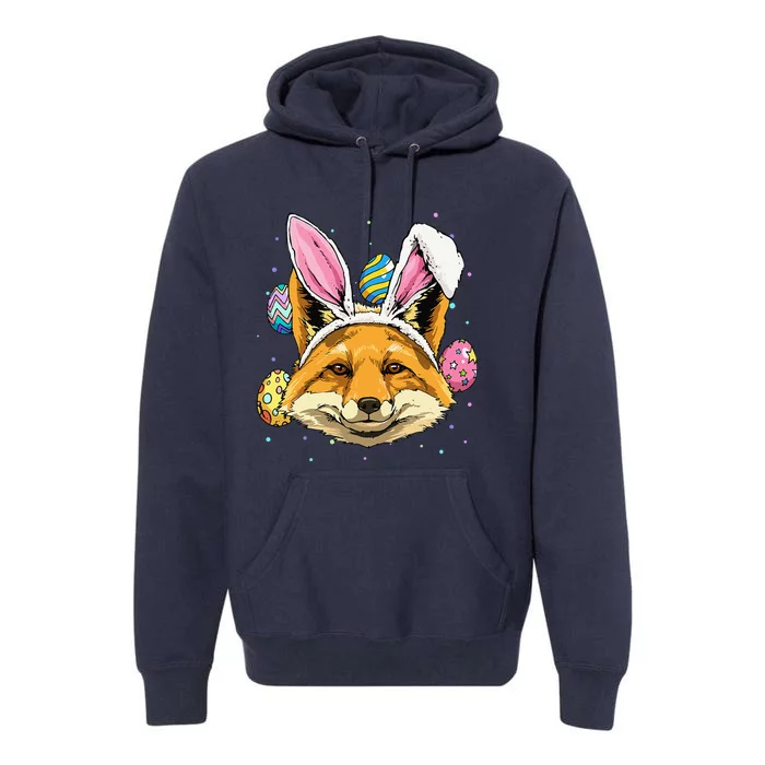 Easter Bunny Fox Funny Easter Fox Lover Premium Hoodie