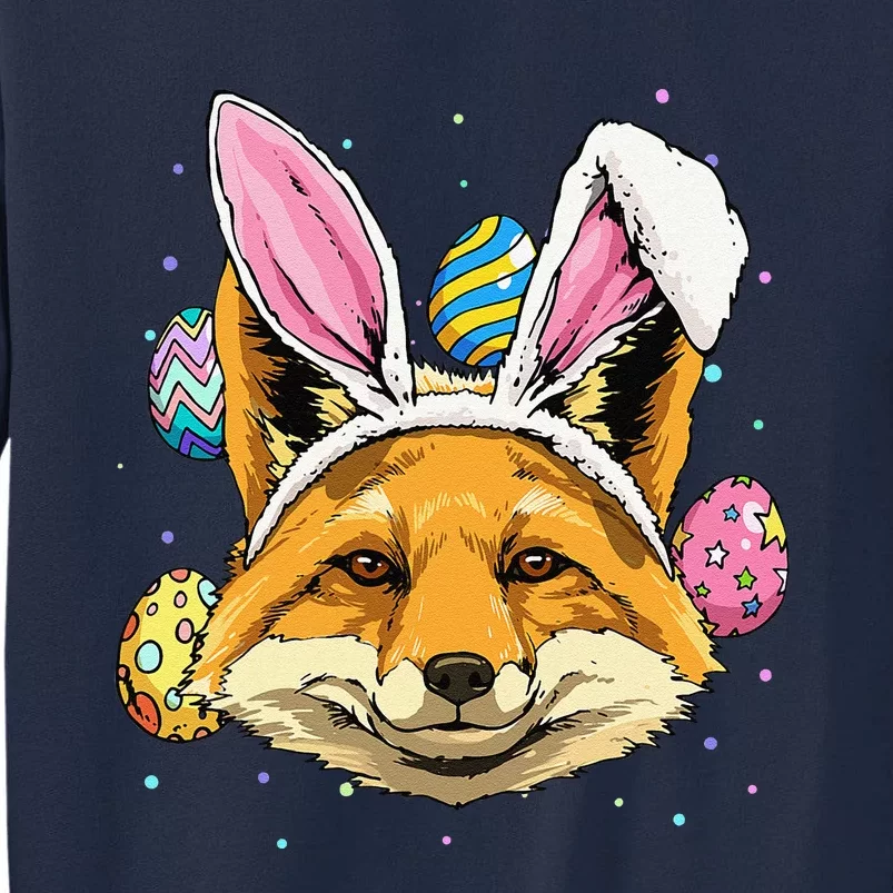 Easter Bunny Fox Funny Easter Fox Lover Tall Sweatshirt