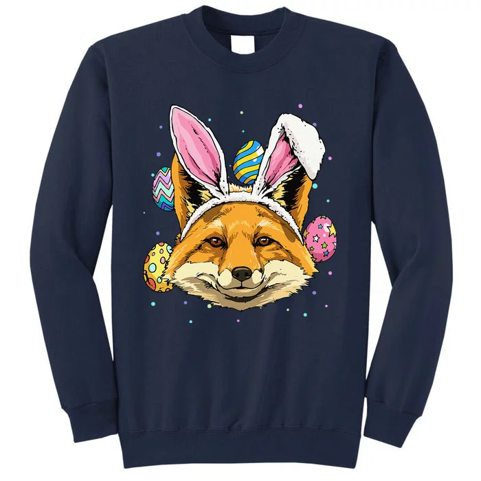 Easter Bunny Fox Funny Easter Fox Lover Tall Sweatshirt