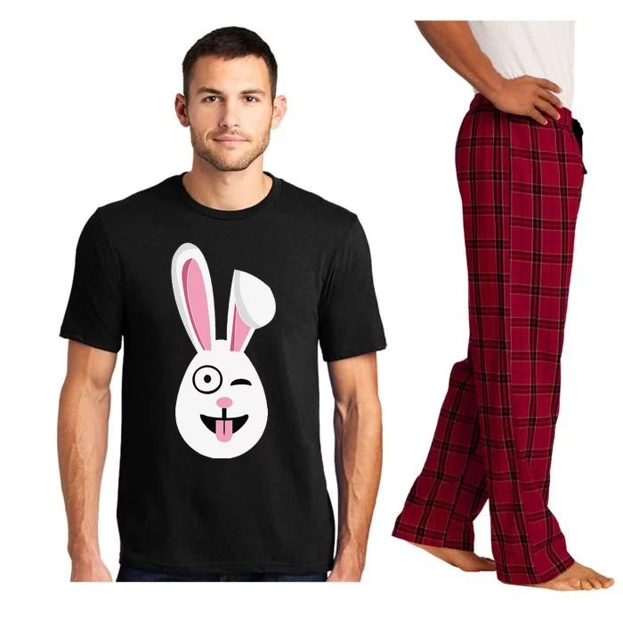 Easter Bunny Funny Egg Ears N Nose Tongue Out Pajama Set