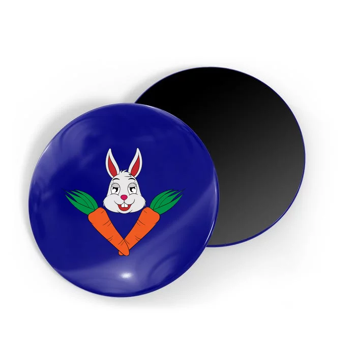 Easter Bunny Face With Carrots Gift Magnet