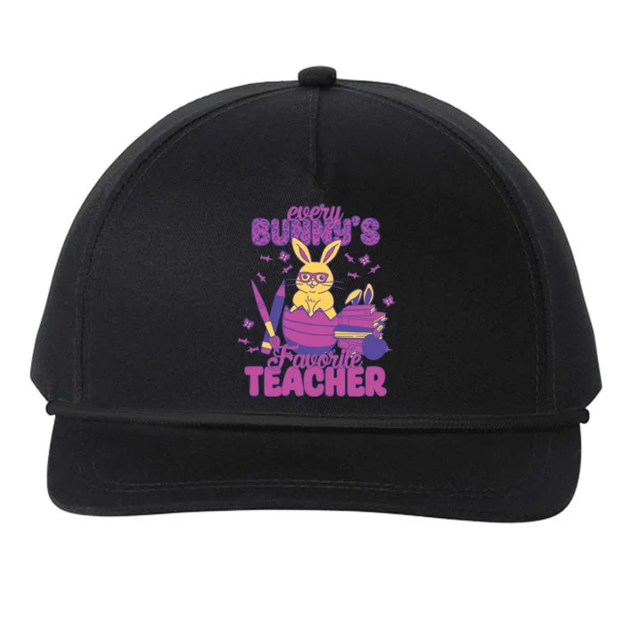 Every BunnyS Favorite Teacher Cute Easter Day Teacher Life Snapback Five-Panel Rope Hat