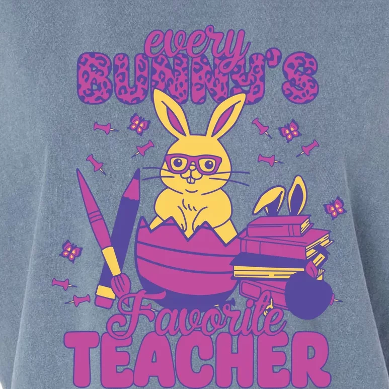 Every BunnyS Favorite Teacher Cute Easter Day Teacher Life Garment-Dyed Women's Muscle Tee