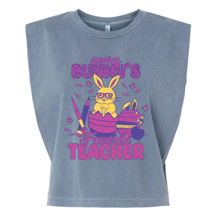 Every BunnyS Favorite Teacher Cute Easter Day Teacher Life Garment-Dyed Women's Muscle Tee