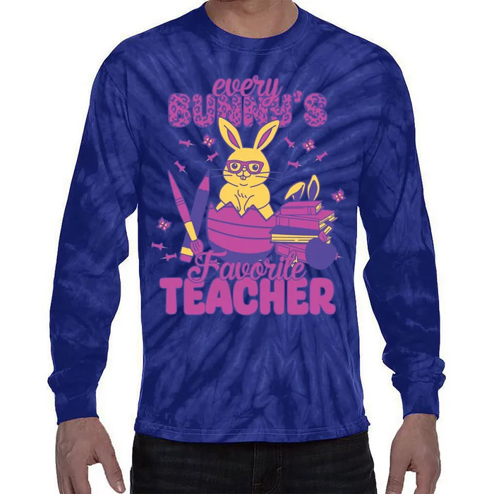 Every BunnyS Favorite Teacher Cute Easter Day Teacher Life Tie-Dye Long Sleeve Shirt