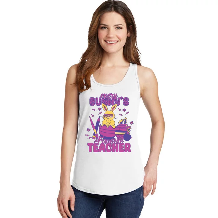 Every BunnyS Favorite Teacher Cute Easter Day Teacher Life Ladies Essential Tank