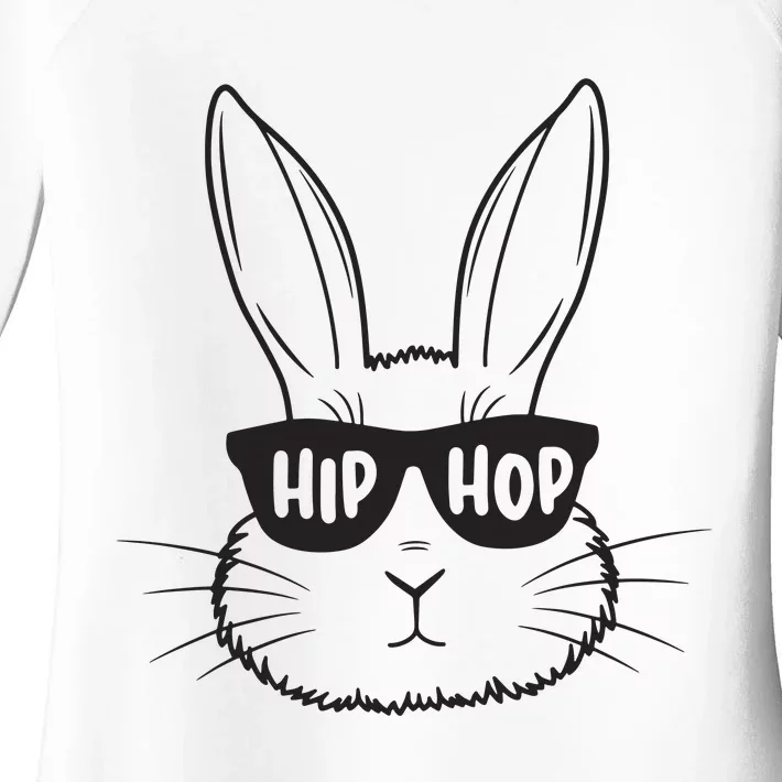 Easter Bunny Face Glasses Rabbit Happy Easter Women's Perfect Tri Tunic Long Sleeve Shirt