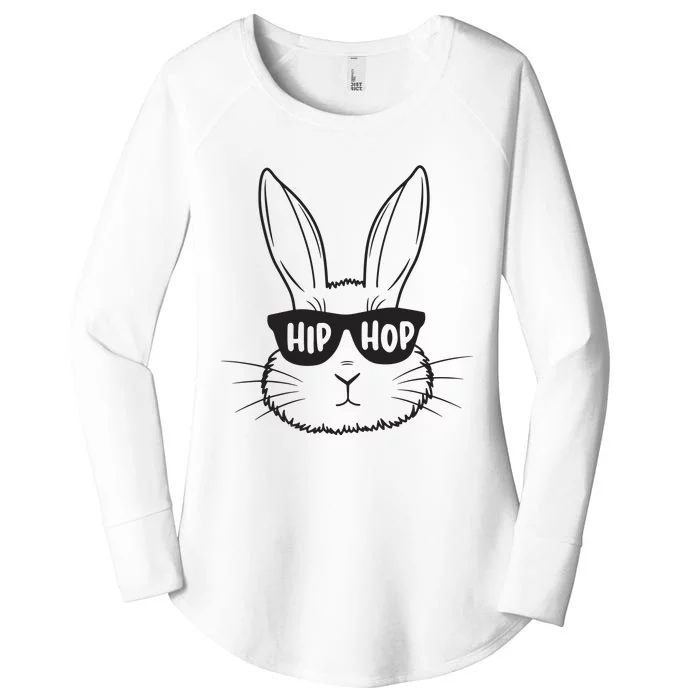 Easter Bunny Face Glasses Rabbit Happy Easter Women's Perfect Tri Tunic Long Sleeve Shirt