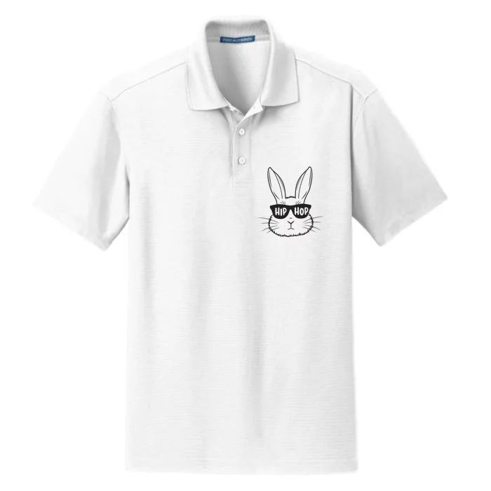 Easter Bunny Face Glasses Rabbit Happy Easter Dry Zone Grid Performance Polo