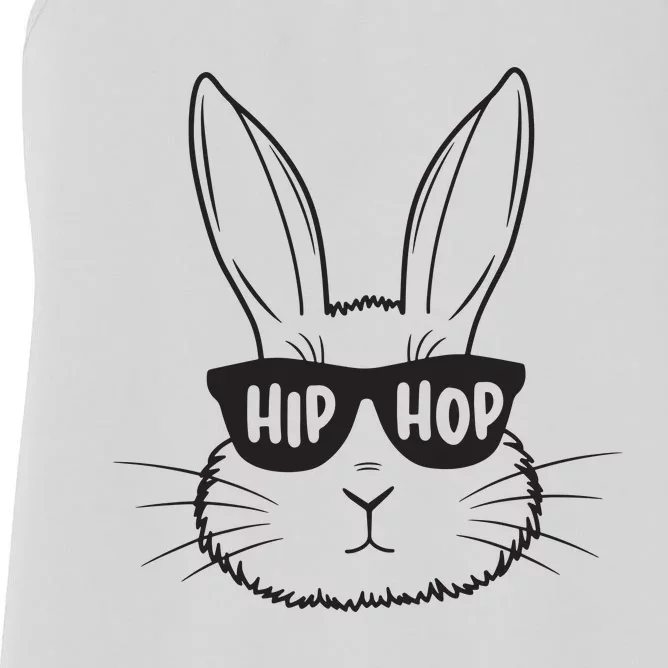 Easter Bunny Face Glasses Rabbit Happy Easter Women's Racerback Tank