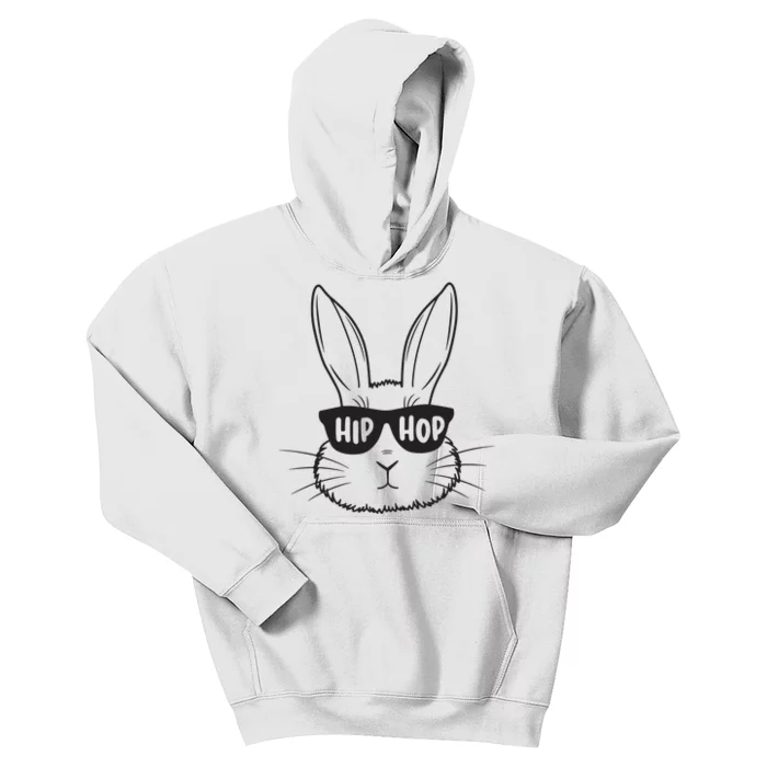 Easter Bunny Face Glasses Rabbit Happy Easter Kids Hoodie