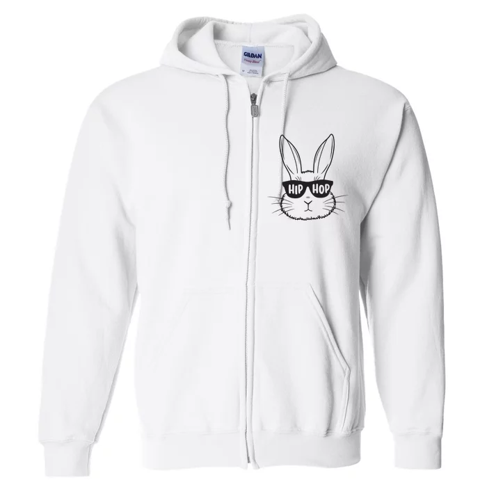 Easter Bunny Face Glasses Rabbit Happy Easter Full Zip Hoodie