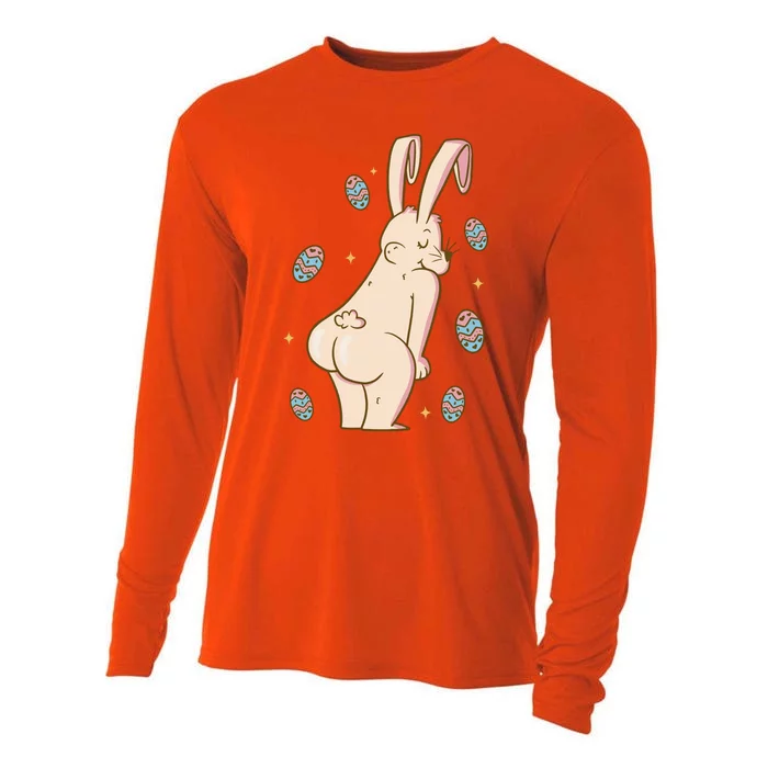 Easter Bunny Funny Twerk Cooling Performance Long Sleeve Crew