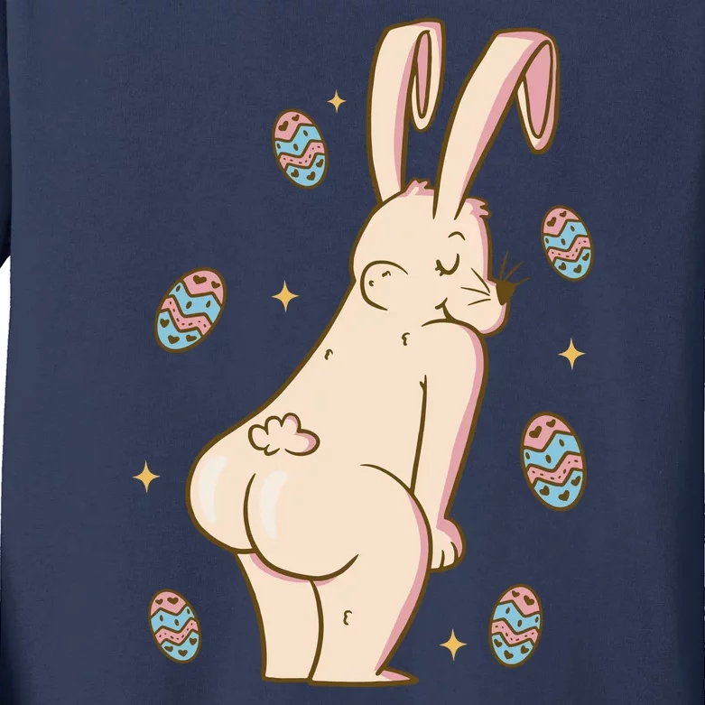 Easter Bunny Funny Twerk Kids Long Sleeve Shirt