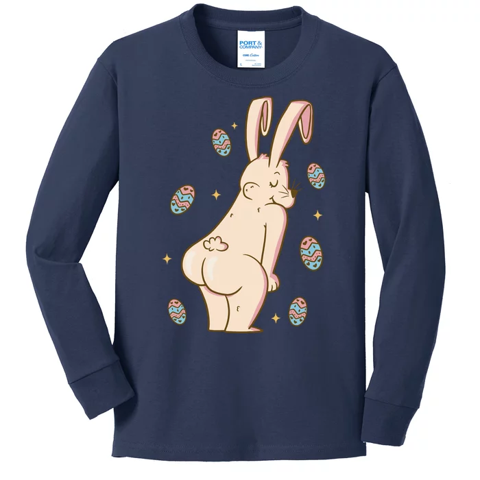 Easter Bunny Funny Twerk Kids Long Sleeve Shirt