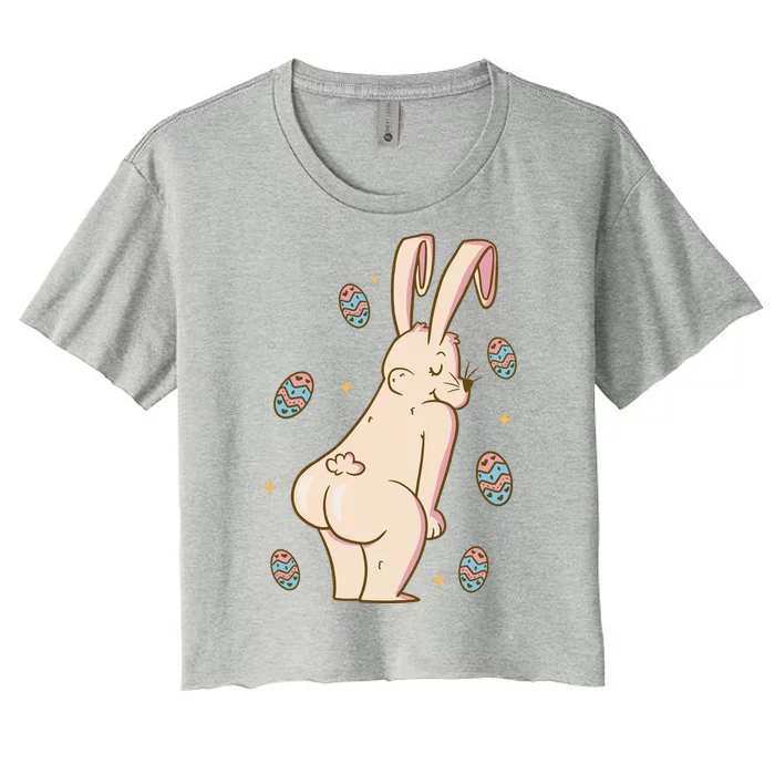 Easter Bunny Funny Twerk Women's Crop Top Tee