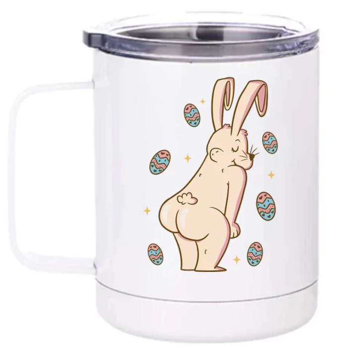 Easter Bunny Funny Twerk Front & Back 12oz Stainless Steel Tumbler Cup