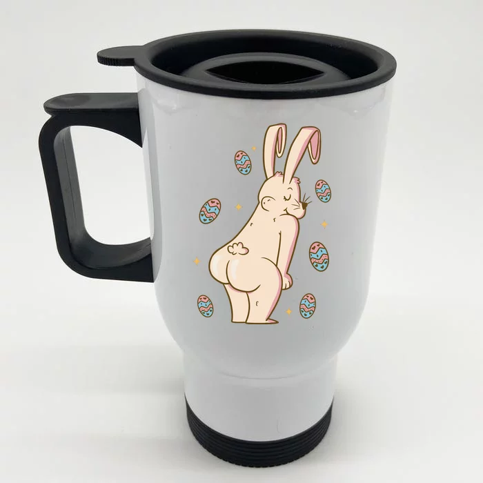 Easter Bunny Funny Twerk Front & Back Stainless Steel Travel Mug