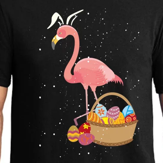 Easter Basket Flamingo Funny Egg Hunter Pink Bird Lover Gift Pajama Set