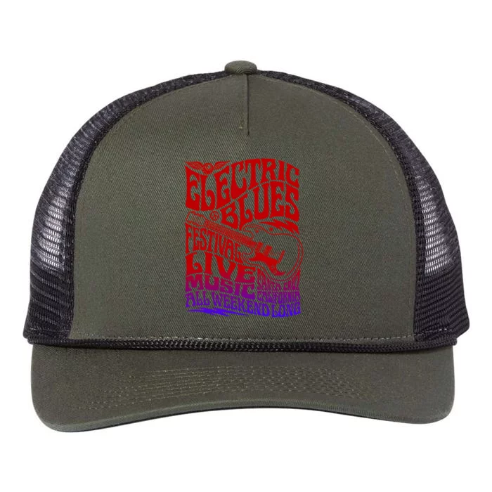 Electric Blues Festival Live Music Santa Cruz California Retro Rope Trucker Hat Cap