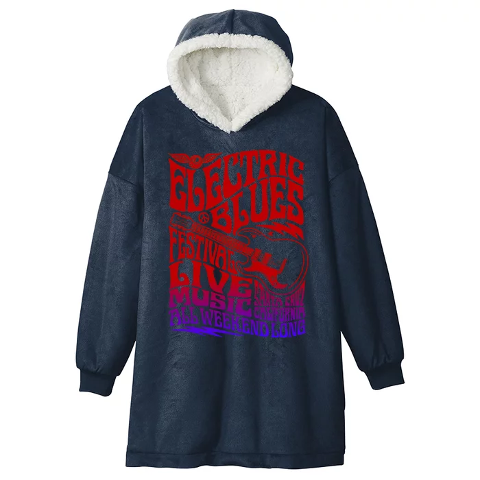 Electric Blues Festival Live Music Santa Cruz California Hooded Wearable Blanket