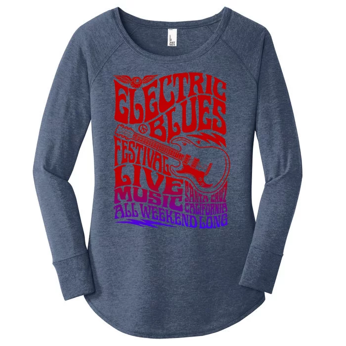 Electric Blues Festival Live Music Santa Cruz California Women's Perfect Tri Tunic Long Sleeve Shirt