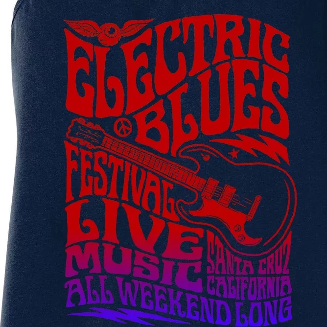 Electric Blues Festival Live Music Santa Cruz California Women's Racerback Tank