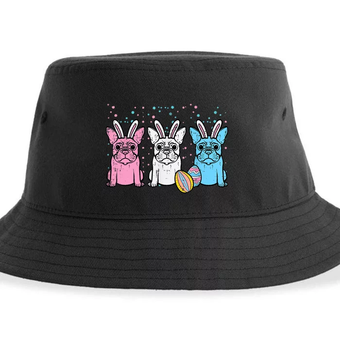 Easter Bunny French Bulldogs Frenchie Dogs Men Women Sustainable Bucket Hat