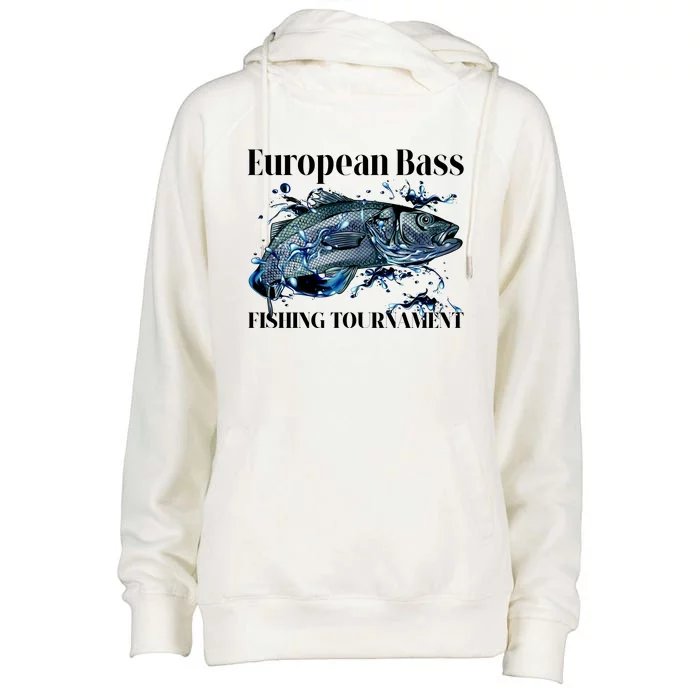 European Bass Fishing Tournament Womens Funnel Neck Pullover Hood