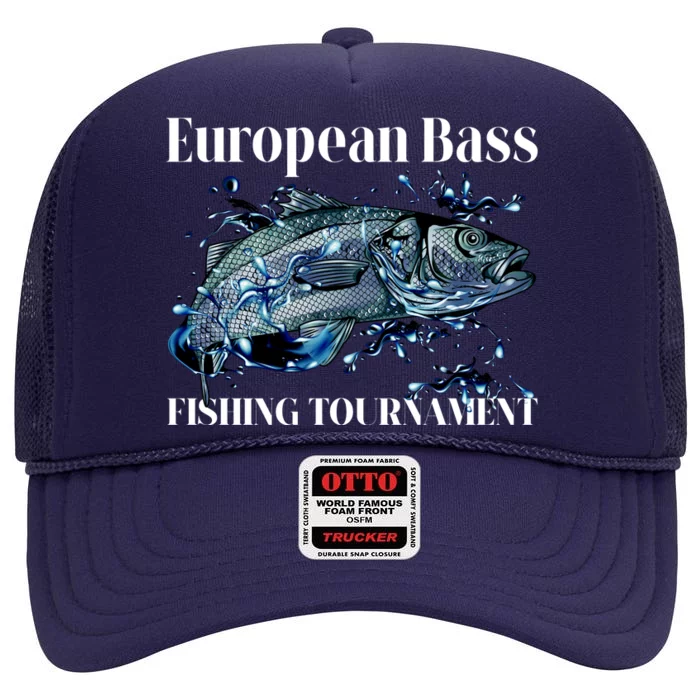 European Bass Fishing Tournament High Crown Mesh Trucker Hat