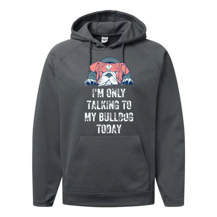 English Bulldog Funny Performance Fleece Hoodie