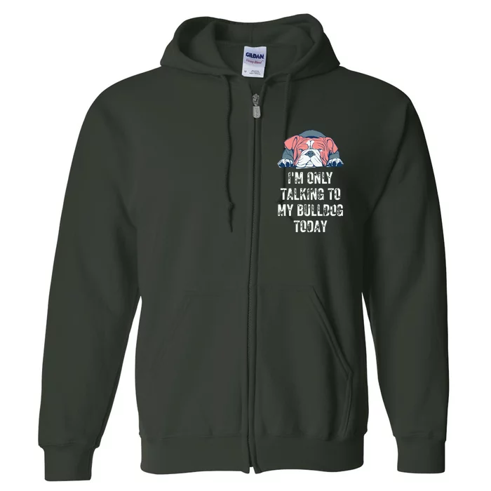 English Bulldog Funny Full Zip Hoodie