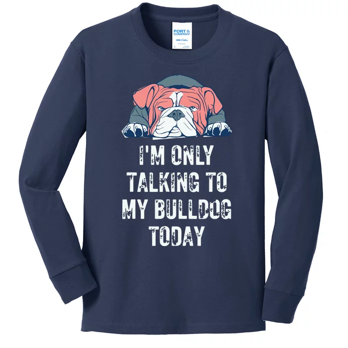 English Bulldog Funny Kids Long Sleeve Shirt