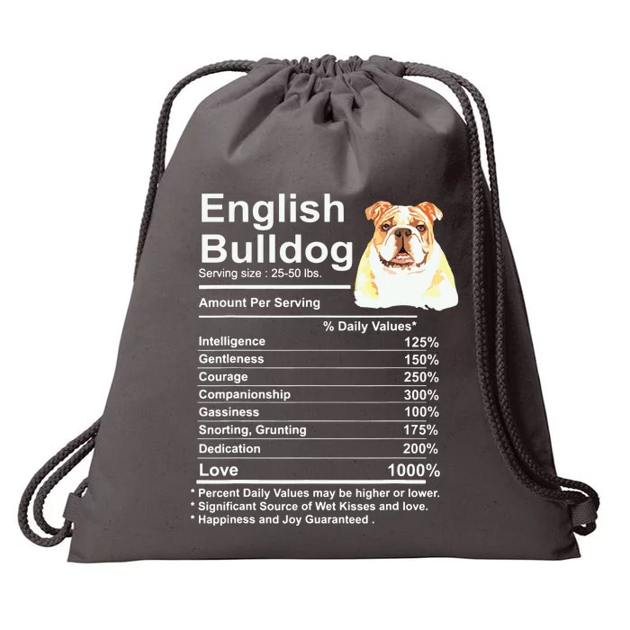 English Bulldog Facts Gift Funny English Bulldog Mama Drawstring Bag