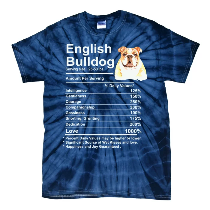 English Bulldog Facts Gift Funny English Bulldog Mama Tie-Dye T-Shirt