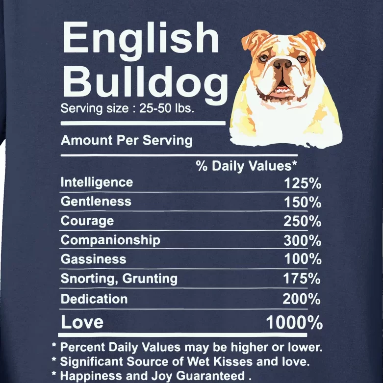 English Bulldog Facts Gift Funny English Bulldog Mama Kids Long Sleeve Shirt