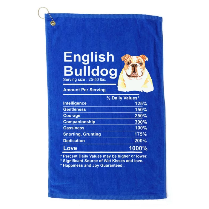 English Bulldog Facts Gift Funny English Bulldog Mama Platinum Collection Golf Towel