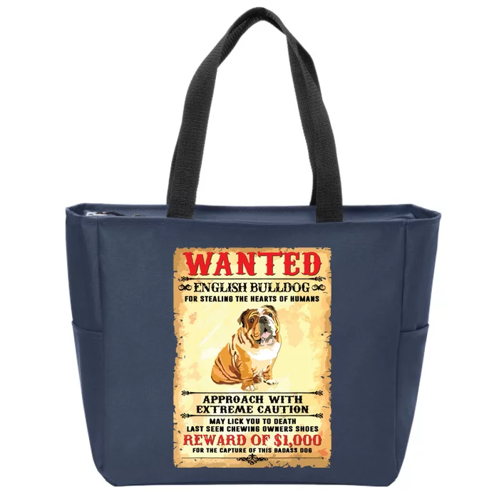 English Bulldog Funny Dog Lover Gifts Zip Tote Bag