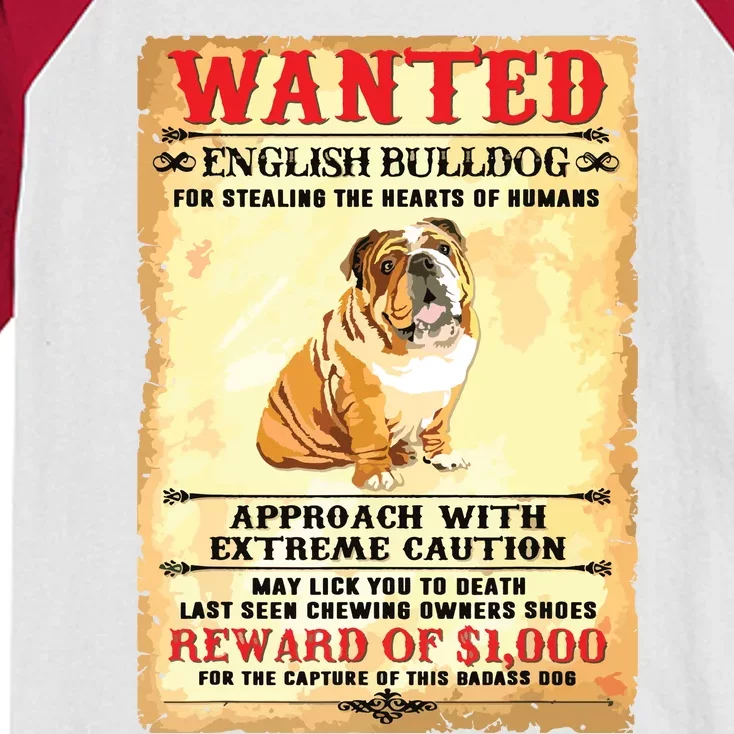 English Bulldog Funny Dog Lover Gifts Kids Colorblock Raglan Jersey