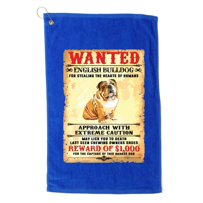 English Bulldog Funny Dog Lover Gifts Platinum Collection Golf Towel