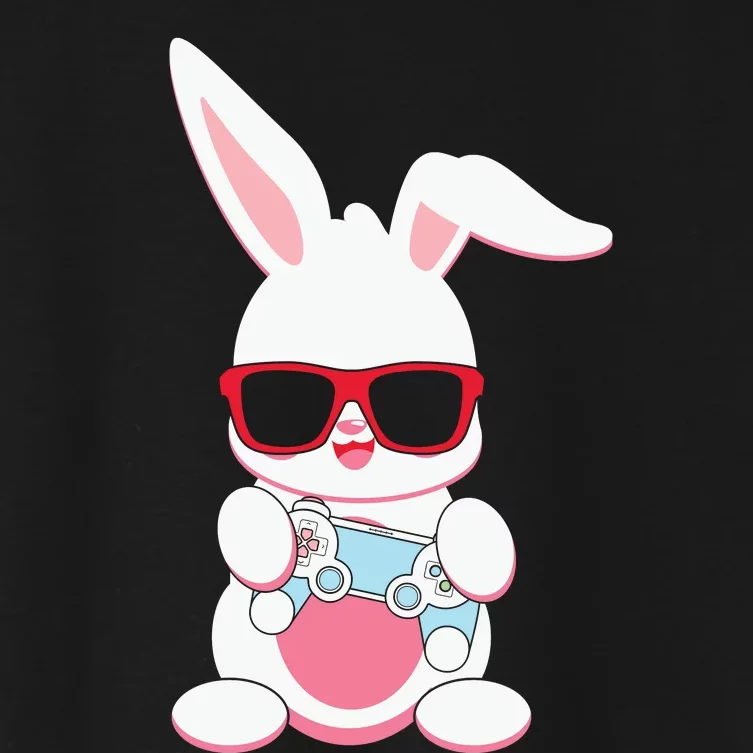 Easter Bunny Gamer Cute Easter Bunny Women's Crop Top Tee