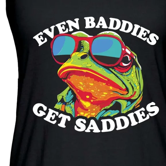 Even Baddies Get Saddies Ladies Essential Flowy Tank