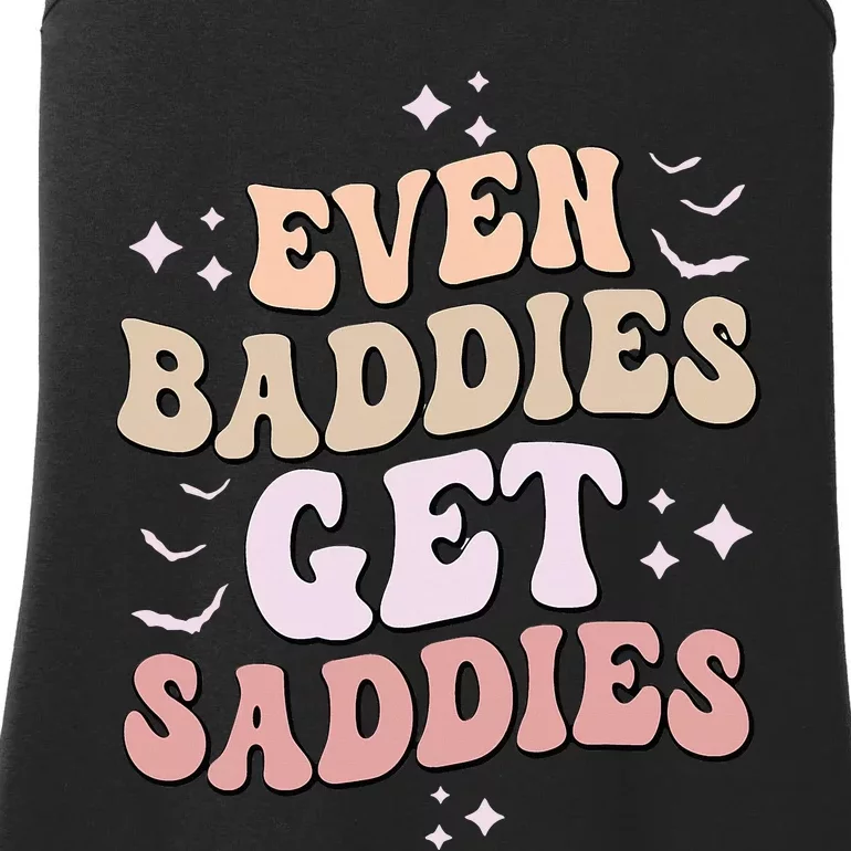 Even Baddies Get Saddies Groovy Style Graphic Ladies Essential Tank