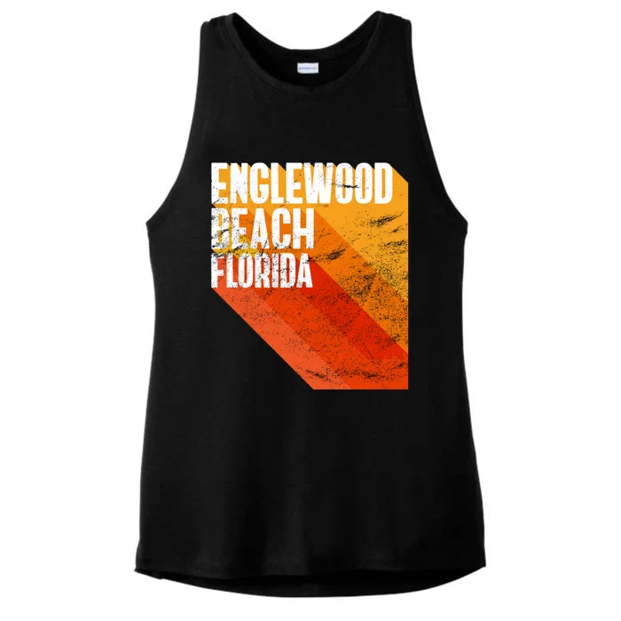 Englewood Beach Gift Retro Style Florida Gift Ladies Tri-Blend Wicking Tank